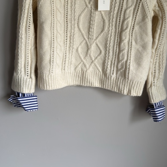 NEW Veronica Beard Surrey Cable Knit Pullover Sweater Cream - Picture 11 of 17